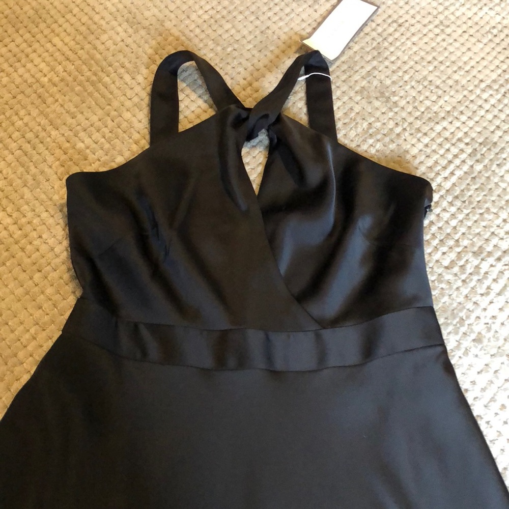 Black satin J Crew special occasion dress